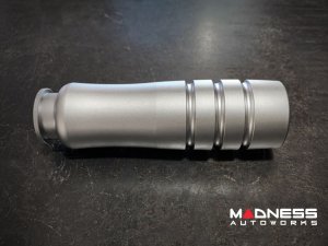 FIAT 500 Short Shifter Kit + Gear Shift Knob Combo - MADNESS Adjustable Shifter + MegaWeight Silver Shift Knob 